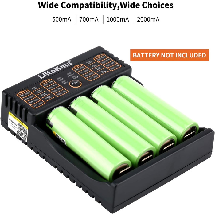 Зарядний пристрій для акумуляторів 18650, зарядний пристрій LiitoKala Lii-402 з 4 відсіками, зарядний пристрій підтримує USB-вихід для літій-іонних акумуляторів 26650 17500 10440, Ni-MH/Ni-Cd AA AAA