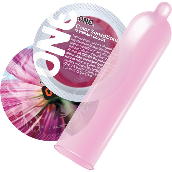 Презервативи ONE Flavorwaves Ароматизовані презервативи Шість чудових смакових вражень Веганські, без ГМО, з натурального каучукового латексу 12 шт.