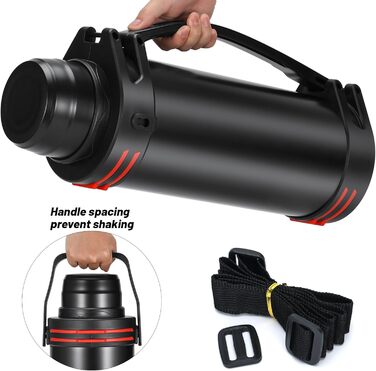 Термос колба термос колба 6.0 л, вакуумна пляшка з нержавіючої сталі, вакуумна колба з 2 чашками для пиття, двостінна ізоляційна п