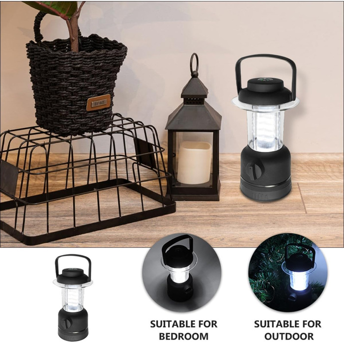 Світлодіодний кемпінговий ліхтар SOLUSTRE 5 Вт з регулюванням яскравості, ліхтар для намету IP65, акумуляторний, з компасом та гачком, надійний аварійний ліхтар для активного відпочинку та походів