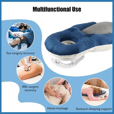 Подушка для сну обличчям вниз, ергономічна подушка для обличчя з піною з ефектом пам&39яті, регульований по висоті масажний підголівник для дому, сну на животі та відновлення після операції на очах з вітректомією