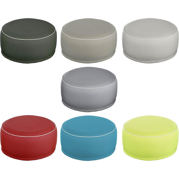 Надувний пуф Brandsseller для вулиці Ø 55 x 25 см Водовідштовхувальне крісло-мішок для саду, патіо, вітальні та пляжу Водостійкий та легкий у догляді, сіро-коричневий