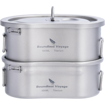 Безмежна подорож Titan Camping Pot Set з надлегким ланч-боксом Портативна миска Посуд для пікніка Посуд для столового посуду Титан