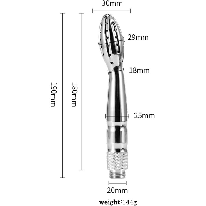 Анальна душ-насадка Po Dusche, металева, пориста