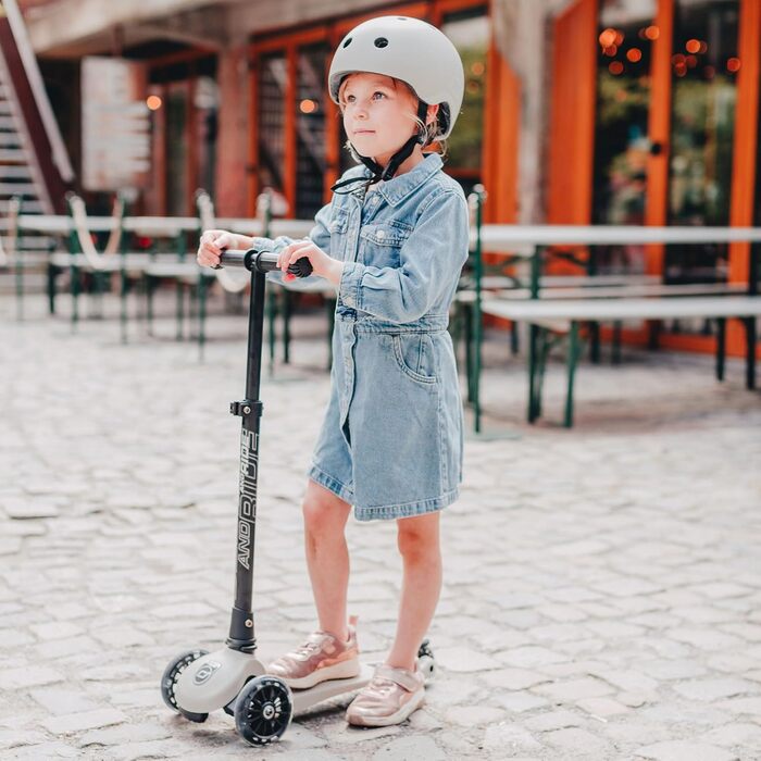 Самокат Scoot & Ride Highwaykick 3 LED самокат пластиковий/метал Еш, розміри приблизно 55 см х 15 см х 24 см, 96344 сірий