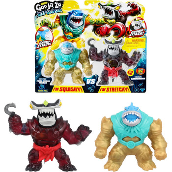 Герої GOO JIT Zu Deep GOO Sea Versus Pack з 2 ексклюзивними фігурками Tidal Smash Thrash проти Hammerhook Супер еластичні фігурки з різними наповнювачами з слизу та слизу Tidal Smash Thrash проти Hammerhook