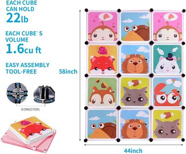 Розширювана дитяча полиця Дитяча шафа Сходинкова полиця Книжкова полиця з дверцятами та 2 вішалками, глибші відділення, ніж зазвич