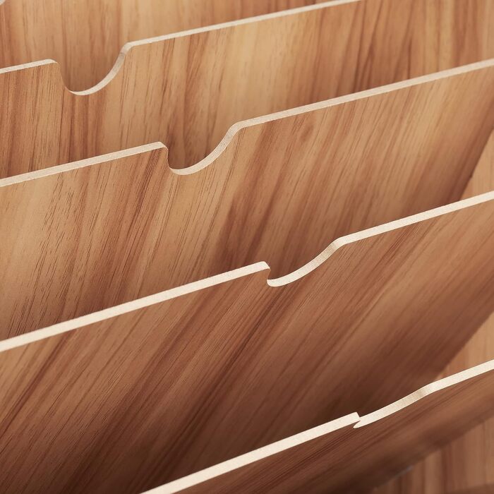 Лоток для документів Relaxdays, 6 відділень, DIN A4, ВxШxГ 27 x 34 x 27 см, для офісу та школи, офісний органайзер, МДФ, коричневий