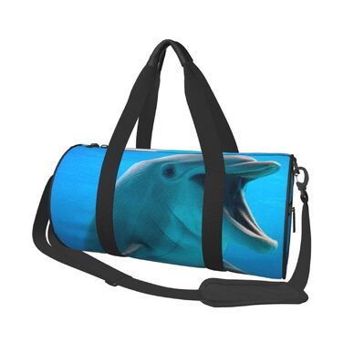 Дорожня сумка Щасливий Дельфін великої місткості, легка та міцна, ідеальний подарунок для подорожей, відпустки, ділових поїздок та іншого, Щасливий Дельфін, універсальний розмір