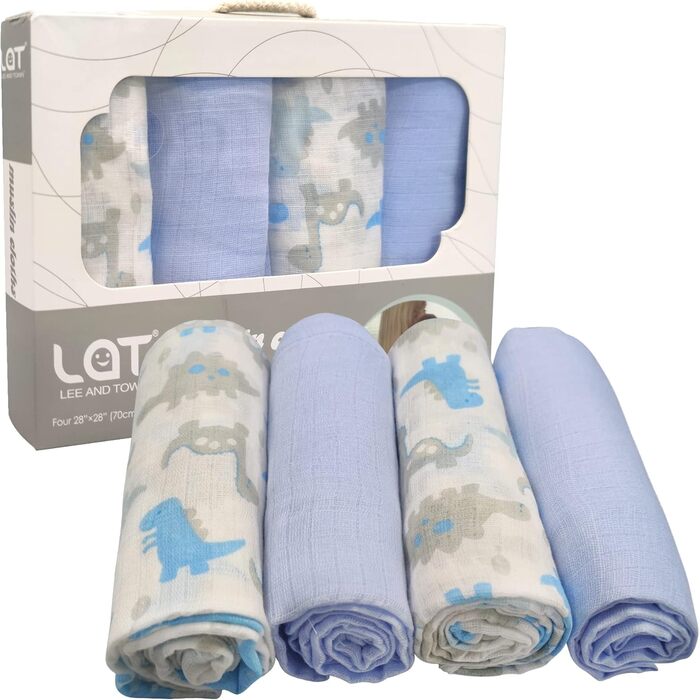 Дитячі муслінові пелюшки муслінові пелюшки муслінові пелюшки для відрижки набір з 4 муслінові пелюшки 70x70см бавовна дівчинка хло