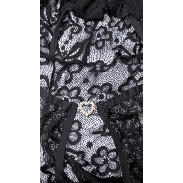 Боді-бабідолл для жінок, сексуальна мереживна білизна, чорний, M