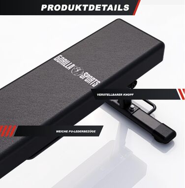 Лава для штанги - Складана, Плоска, Суцільна, до 400 кг, Чорна - Плоска лава, Тренувальна лава, Фітнес-лава, Лава для жиму лежачи для дому