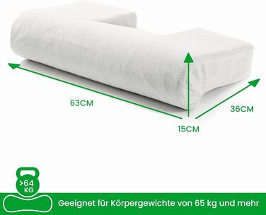Ортопедична подушка The Pillow - унікальна трикомпонентна конструкція для підтримки природної S-подібної форми - зменшує біль у шиї та спині. Стандартна вага від 65 кг.