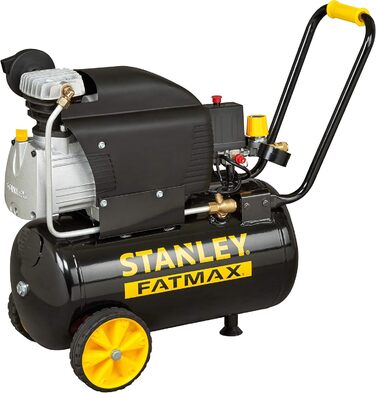 Компресор Stanley 251/10/24S FMXCM0062E - Повітряний компресор 10 бар - 24 л - 240 л/хв - Вбудована нековзна ручка - Чорний