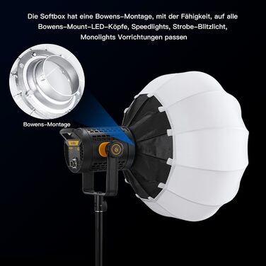 Ліхтарі Softbox Bowens Mount Softboxes Photography для світлодіодного відеосвітла GODOX SL60W M300 LA150 LA200 Сумісний з NEEWER CB60B CB150W 100W Aputure Light 600d Amaran 60x, 85