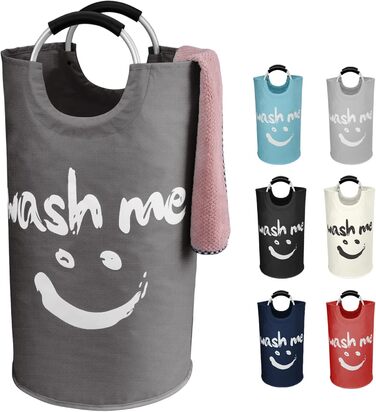 Кошик для білизни з ручками 91L Окремо стоячий кошик для білизни Розбірний, мішок для брудної білизни зі смайликом для брудної біл