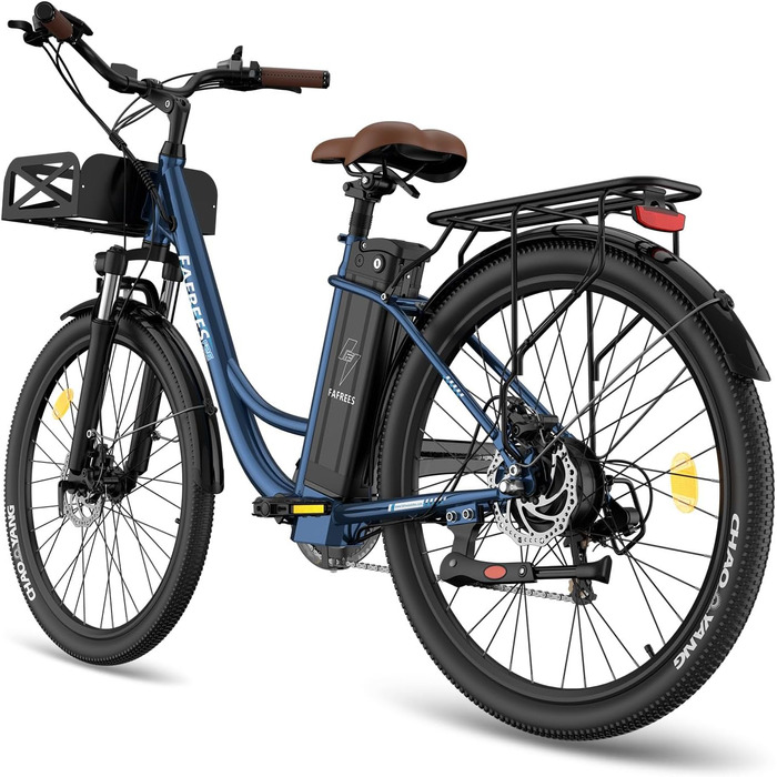 Електровелосипед 26 дюймів, Електровелосипед для жінок та чоловіків, акумулятор 36 В 20,3 Аг, Електровелосипед 250 Вт 25 км/год, Запас ходу міського електровелосипеда 80-200 км, Електровелосипед Pedelec 7S, Вантажопідйомність велосипеда 120 кг, Синій, 26 