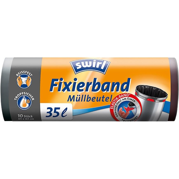 Пакетів для сміття Swirl з кріпильною стрічкою, кожен об&39ємом 35 літрів / пакети для сміття / пакети для сміття / пакети зі шнурком, 10