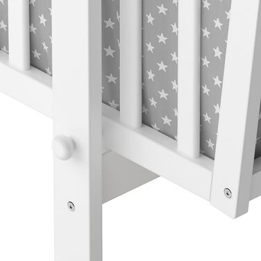 Дитяча колиска Noah, біла, 40x90 з колесами