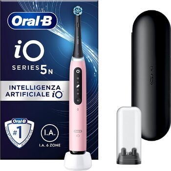 Електрична зубна щітка Oral-B iO 5N з акумуляторною ручкою, 1 насадкою для щітки та дорожнім кейсом, розроблений Braun iO5 N Pink