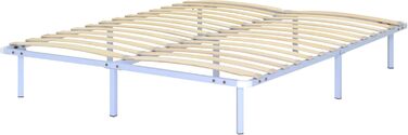 Металеве ліжко i-flair з рейковою основою NAMARA 140x190 см - Висота 28 см, стабільне гостьове ліжко з місцем для зберігання на ніжках, підходить для всіх матраців - Біле 140x190 см Біле