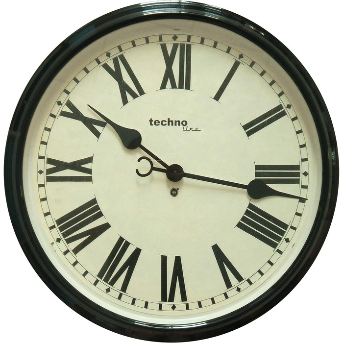 Кварцовий настінний годинник Techno Line WT 7050, 50см x 13см, чорний