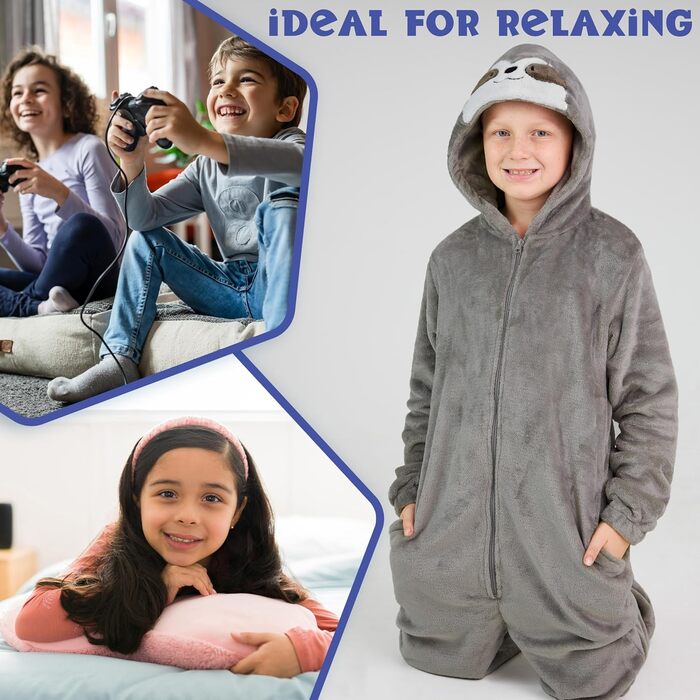 Кігурумі CityComfort Лінивець, пухнастий фліс, сірий 9–10 років