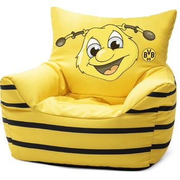 Крісло-мішок MAGMA Sitting Point для дітей з талісманом Еммою з VIP-ліцензії команди Боруссія Дортмунд, наповнювач EPS, багаторазове заправлення меблі для фанатів