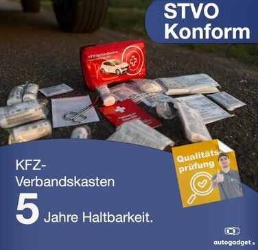 Автомобільна аптечка з додатковою інструкцією - автомобільна аптечка відповідно до чинного стандарту 2024 року - DIN13164 - аптечк