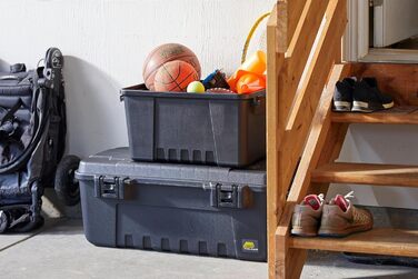 Спортивний багажник Plano - військовий контейнер для зберігання з кришкою, міцний, великий, для кемпінгу та армійського використання, ідеально підходить для полювання, пейнтболу, страйкболу або домашнього використання, різні кольори, середній, чорний