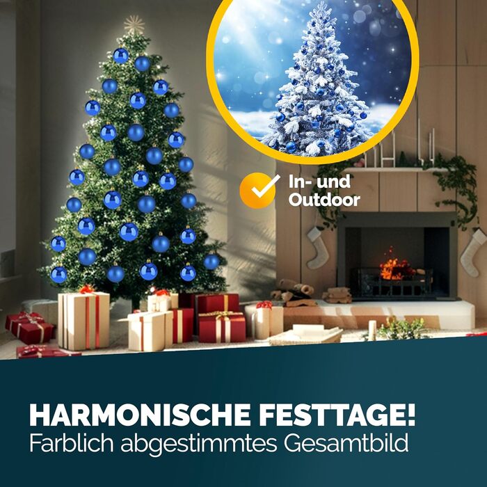 Різдвяні кульки 54 шт сині Deuba