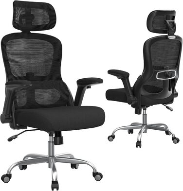 Ергономічне офісне крісло TRALT, до 150 кг, сітка, чорний