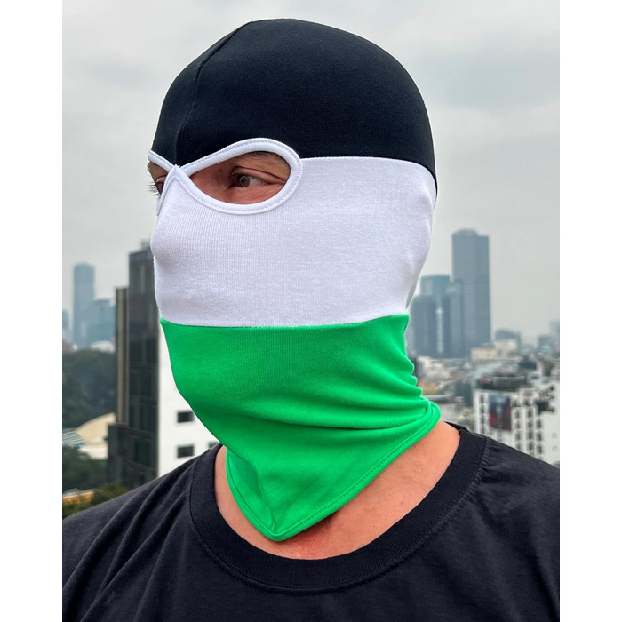 Балаклава PGWEAR у смужку та однотонні кольори Унісекс, один розмір Чорний, білий, червоний, синій, жовтий, зелений (чорний/білий/зелений)