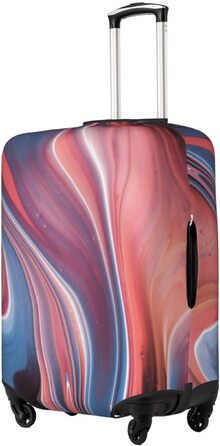 Чохол на валізу Абстрактний рожевий мармур, еластичний, водостійкий, захисний, для подорожей та роботи (розмір валізи 45,7 - 81,3 см), чорний, розмір S