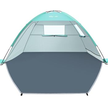Пляжний намет Glymnis Beach Shelter з 2 дверима на блискавці, захист від ультрафіолету UPF50, вітронепроникний, невеликий розмір у упаковці, пляжний намет для 2-3 осіб