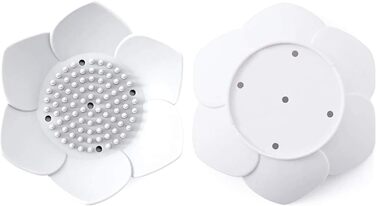 Японська квіткова мильниця з силікону - упаковка з 2 мильниць (біла та сіра) Білий, сірий