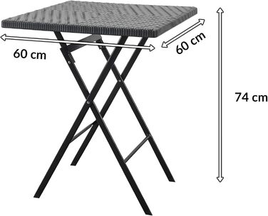 Складаний садовий стіл, пластик, 180x75 см - Буфетний стіл з ручкою для перенесення - Складаний стіл для саду, патіо та балкону - Туристичний стіл на 6 осіб (Кобе)