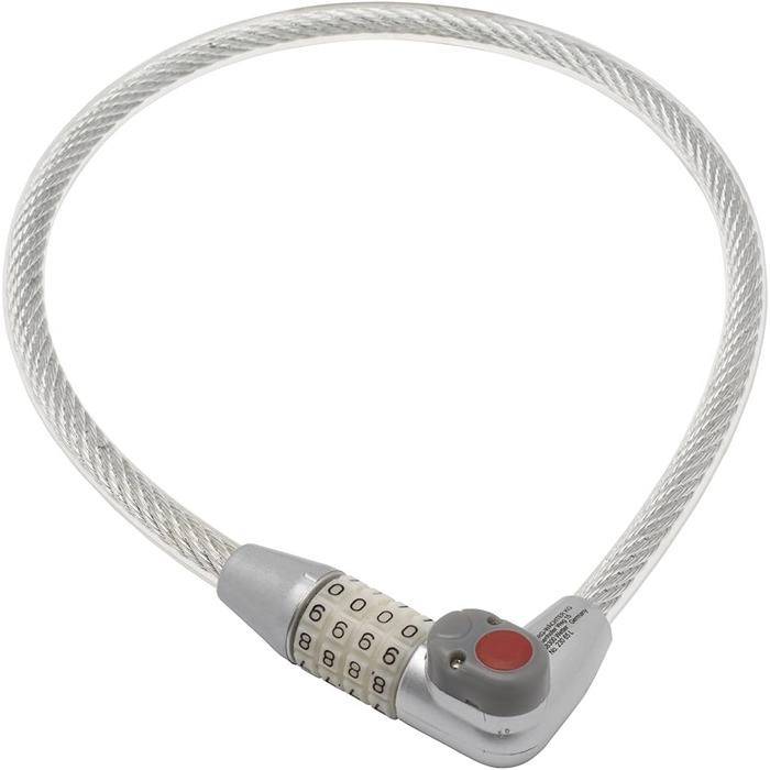 Велозамок Burg-Wchter спіральний з кодовим замком та підсвічуванням, модель 230 180 L з тримачем, захист від крадіжки, довжина 180 см, діаметр 12 мм, асортимент кольорів, довжина тримача 65 см