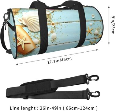 Спортивна сумка, дорожня сумка, пляжна тематика, принт мушлі, сумка на нічліг, чорна, універсальний розмір, сумка для подорожей