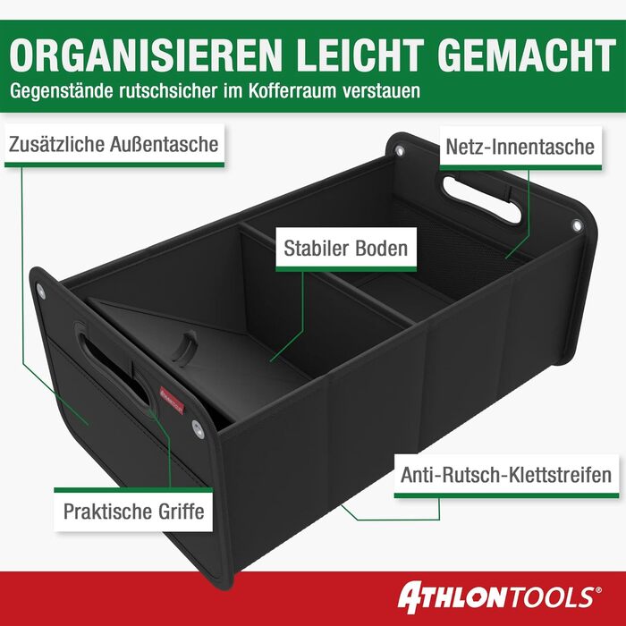 Складана сумка для багажника - органайзер для багажника автомобіля, автомобільна складна коробка, автомобільна сумка - посилена і