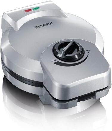 Торговий автомат SEVERIN Squirrel для хрустких вафельних ріжків, практична вафельниця для морозива з антипригарним покриттям, конусна праска з конусом для формування конусів, срібло, HA 2082
