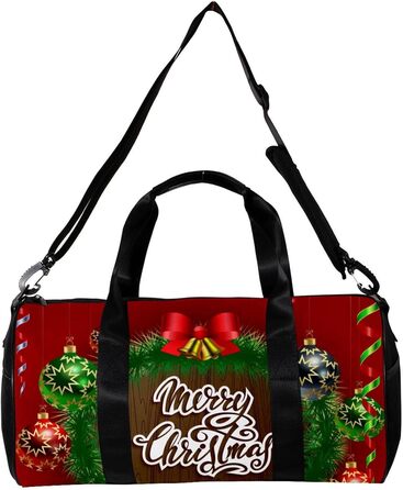 Спортивна сумка, маленька дорожня сумка, сумка для йоги, з святковим різдвяним малюнком, фітнес-сумка для активного відпочинку, сумка-шопер