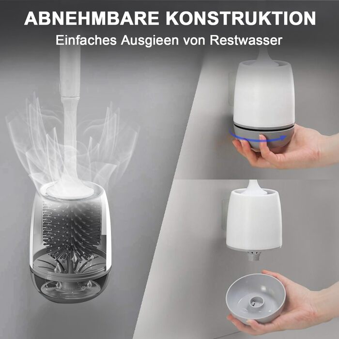 Щітка для туалету силіконова, щітка для туалету з тримачем настінна та стояча силіконова зі швидковисихаючим тримачем для ванної к