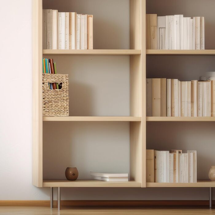 Стійка для газет Relaxdays, водяний гіацинт, висота та ширина 25 x 34,5 x 15,5 см, плетений тримач для документів, органайзер, натуральний колір