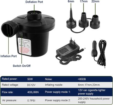 Комплект самонадувних надувних матраців Anesty, кемпінговий надувний матрац для 1 особи з вбудованим повітряним насосом, портативний надувний матрац, ідеально підходить для подорожей, активного відпочинку та гостей