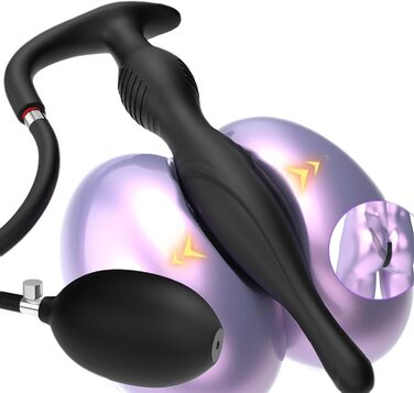 Надувний анальний плаг LYAMais, 24 см, регульований, силікон, стимулятор простати