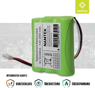 Запасна батарея - Запасна батарея Toniebox 50AA5S - Акумуляторний блок для Toniebox/запасні батареї для динаміків Toniebox з інструкціями з встановлення - 3,6 В, 2000 мАг, NiMH Запасна батарея Toniebox - 2000 мАг - 3,6 В