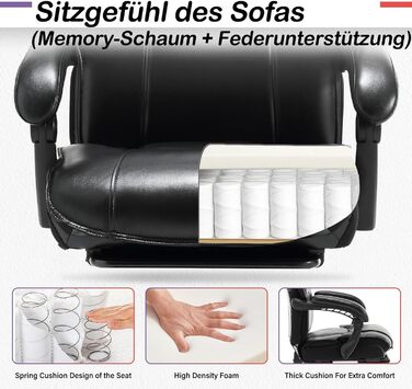 Ергономічне офісне крісло, вантажопідйомність 180 кг, робоче крісло з підставкою для ніг, обертове крісло зі штучної шкіри, комп&39ютерне крісло з підставкою для ніг для домашнього офісу та офісу, насичено-чорне з підставкою для ніг