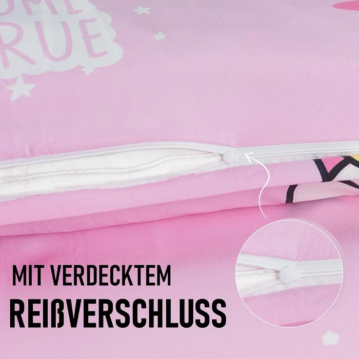 Високоякісна постільна білизна з єдинорога 135x200 для дівчаток Єдиноріг підковдра з мікрофібри Лілль поні діти постільна білизна