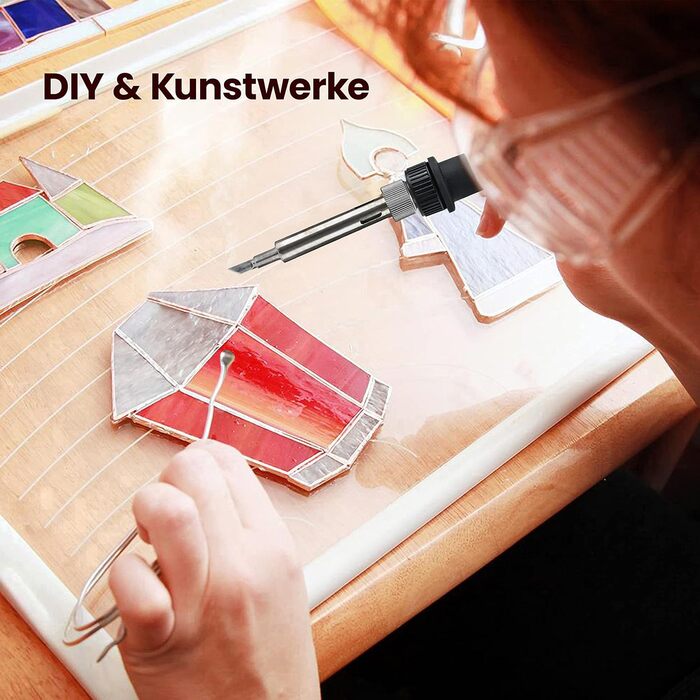 Паяльна станція KAIWEETS 60W, набір паяльників 200-480 з регулюванням, паяльна станція з 2 приставними допоміжними руками, лупою,